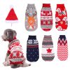 Christmas Reindeer Maple Leaf Snowflake High-Neck Knitted Pet Sweater