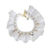 Luxurious Pearl & Lace Pet Collar Necklace – Medium 10–12 Inch