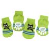 Knitted Dog Paw Protection Socks – Green Cat Design (4-Pack)