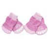 Soft Knitted Indoor Dog Socks – Pink Design, 4 Pack