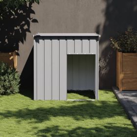 Galvanized Steel Dog House with Roof – Light Gray, 43.3"x40.6"x42.9"