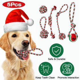 5Pcs Christmas Rope Chew Toys Set for Aggressive Chewers