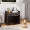 Dog Crate End Table with 2 Fabric Drawers – Indoor Dog Cage