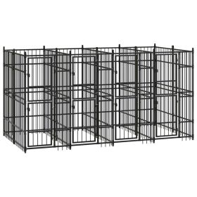 Heavy-Duty Steel Outdoor Dog Kennel – 79.3 ft² Enclosure