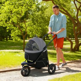 3-in-1 Pet Jogging Stroller for Small Dogs & Cats – Detachable Carrier, Gray