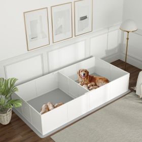 Whelping Box for Dogs and Puppies w/ Waterproof Pee Pad & Adjustable Door for Large, Medium, Small Dogs,96" x 47" x 19"