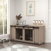 71" Modern Dog Kennel Furniture with Removable Divider – Walnut