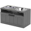 Elevated Pet Feeder for Large Breeds – Dual Stainless Bowls + Storage Drawer & Slow Feeder Mat
