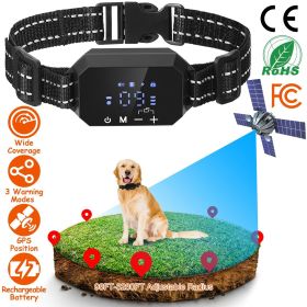 Wireless GPS Dog Fence Rechargeable Waterproof Electric Collar Adjustable Radius Pet Containment System