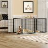 Large Indoor Dog Playpen with Top – 63.7" x 34.2" x 31.7" Black