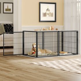 Large Indoor Dog Playpen with Top – 63.7" x 34.2" x 31.7" Black