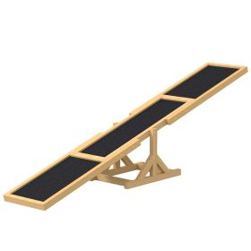 Wood Pet Seesaw, Dog Agility Training Equipment for Obedience Training, Weather Resistant, Yellow