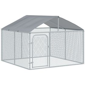 Outdoor Dog Run with Roof and Weather-Resistant Cover – 7.5×7.5×5.7 ft