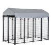 Outdoor Dog Kennel with Waterproof UV-Resistant Cover – 8×4×6 ft