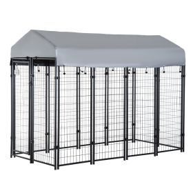 Outdoor Dog Kennel with Waterproof UV-Resistant Cover – 8×4×6 ft