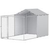 Large Outdoor Dog Kennel with Galvanized Steel Frame and Weatherproof Cover