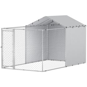 Large Outdoor Dog Kennel with Galvanized Steel Frame and Weatherproof Cover
