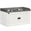 Raised Pet Feeding Station with Storage – 2 Stainless Steel Bowls, White