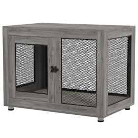 Pet Crate End Table with Water-Resistant Cushion for Large & Medium Dogs