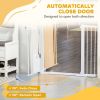 30"-52" Extra Wide Pet Gate Barrier with Small Door, 30"H Dog Gate with Safety Gate Barrier, Stair Pressure Fit, White
