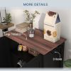 Pet Food Storage Container Dog Feeding Station w/ Adjustable Panel, Hooks, for Medium Sized Dogs, Black