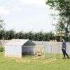 Galvanized Steel Outdoor Dog Kennel 13.1x7.5x4.9 with Waterproof UV Resistant Cover for Large Dogs