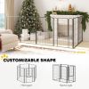 6 Panels Heavy Duty Dog Playpen Outdoor Indoor with Door & Strap, 39" Height Portable & Foldable Pet Playpen