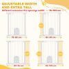 30"-41" Extra Wide Pet Gate Barrier with Small Door, 35"H Dog Gate with Safety Gate Barrier, Stair Pressure Fit, White