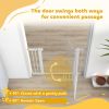 Dog Gate, Walk Through Pet Gate w/ Small Pet Door, Auto Close, for Doorways, House, Stair, 30"-41" W x 30" H