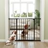 Pressure Fit Dog Gate Pet Barrier for stairs doorway, 29.9''- 42.1'' Width Black