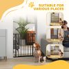 30"- 34" Easy Install Pet Gate w/ Door & Double Locking System, Extra Wide Dog Gate for Stairs, Hallways, Black