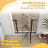 30"-41" Extra Wide Pet Gate Barrier with Small Door, 35"H Dog Gate with Safety Gate Barrier, Stair Pressure Fit, Black