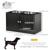 Elevated Dog Feeding Station with Storage – Black, 2 Stainless Steel Bowls (23.6" x 11.8" x 14")