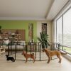 Dog Playpen, 40 Inch 16 Panels Puppy Playpen, Dog Exercise Pen for Large/Medium/Small Dogs, Foldable Dog Pen with Doors for RV, Camping, Yard