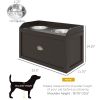 Elevated Dog Feeding Station with Storage and Dual Bowls for Large Breeds Coffee Finish