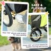 Small & Medium Dog Stroller with One-Hand Fold – 3 Wheels, Soft Cushion (Yellowish Green)