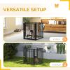 5 Panels Dog Playpen, Foldable Portable Pet Playpen with Door, for Small & Medium Dogs, 30"H