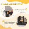 30"-52" Extra Wide Pet Gate Barrier with Small Door, 30"H Dog Gate with Safety Gate Barrier, Stair Pressure Fit, Black