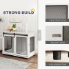 Furniture Style Dog Cage with Sliding Barn Door – 39" White