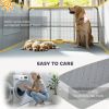 7 Panel Dog Whelping Box Convertible DIY Pet Playpen with Washable Pee Pads, 600D Oxford Fabric, 96" x 48" x 24"