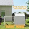 Large Outdoor Dog Kennel with Galvanized Steel Frame and Weatherproof Cover