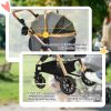 3-in-1 Dog Stroller with Detachable Cabin – Lightweight 4-Wheel Folding Stroller (Gray)