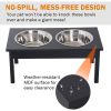 23" Wooden Heavy Duty Dog Food Bowls Pet Elevated Feeding Station -Black