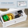 White Elevated Dog Feeding Station with Storage Drawer and 11L Capacity