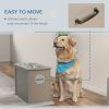Raised Pet Feeding Storage Station with 2 Stainless Steel Bowls – Gray (Large Dogs)