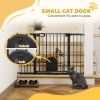 30"-52" Extra Wide Pet Gate Barrier with Small Door, 30"H Dog Gate with Safety Gate Barrier, Stair Pressure Fit, Black