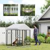 Outdoor Dog Kennel with Waterproof UV-Resistant Cover & Adjustable Feeding Bowls, 5.9×4×6 ft