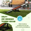 Wood Pet Seesaw, Dog Agility Training Equipment for Obedience Training, Weather Resistant, Black