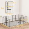 Heavy Duty Pet Playpen, 16 Panels Steel Dog Fence Puppy Exercise Pen with 2 Doors Locking Latch, 47" Height