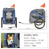 Bike Trailer Cargo Cart for Dogs and Pets with 3 Entrances Large Wheels for Off-Road & Mesh Screen, Blue/Gray